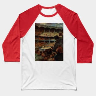 Vintage Sports Fans in a Baseball Stadium Baseball T-Shirt